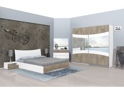 Σετ Κρεβατοκάμαρας Sienna N λευκό / δρυς norte